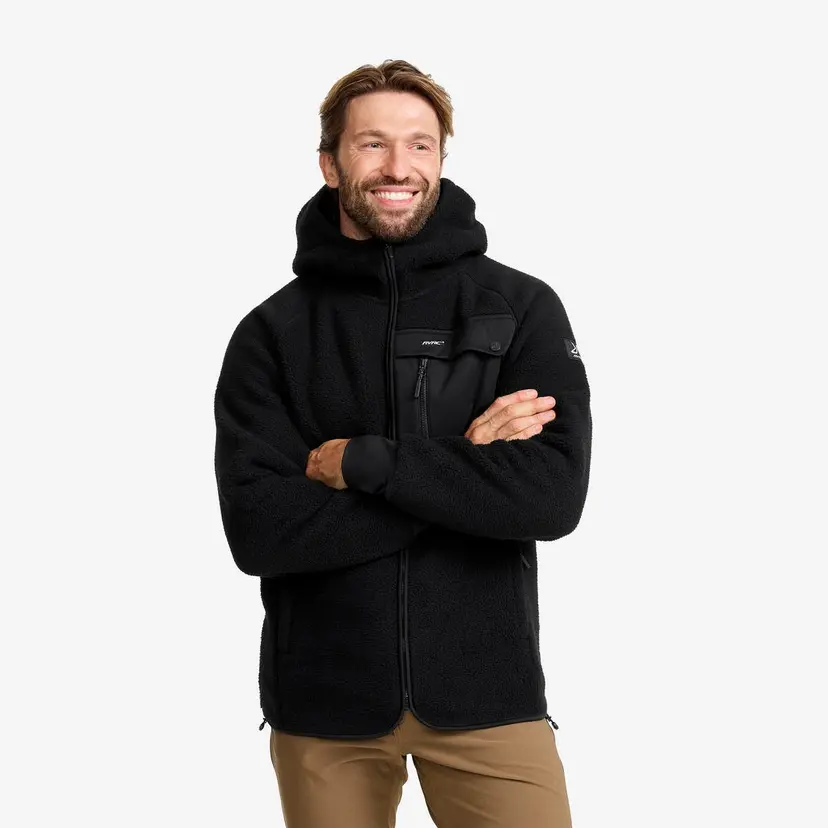 RevolutionRace Sherpa Hoodie Herre Caviar