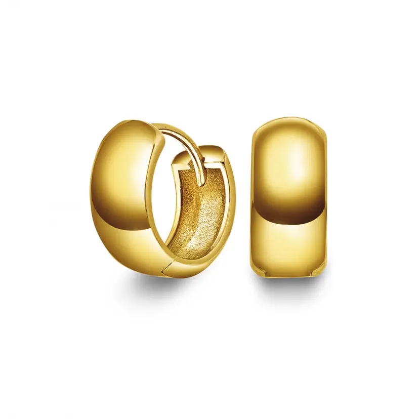 Arne Nordlie Arne Nordlie - Guldbelagte sølv creoler i bredt design, 16mm - 68708-08