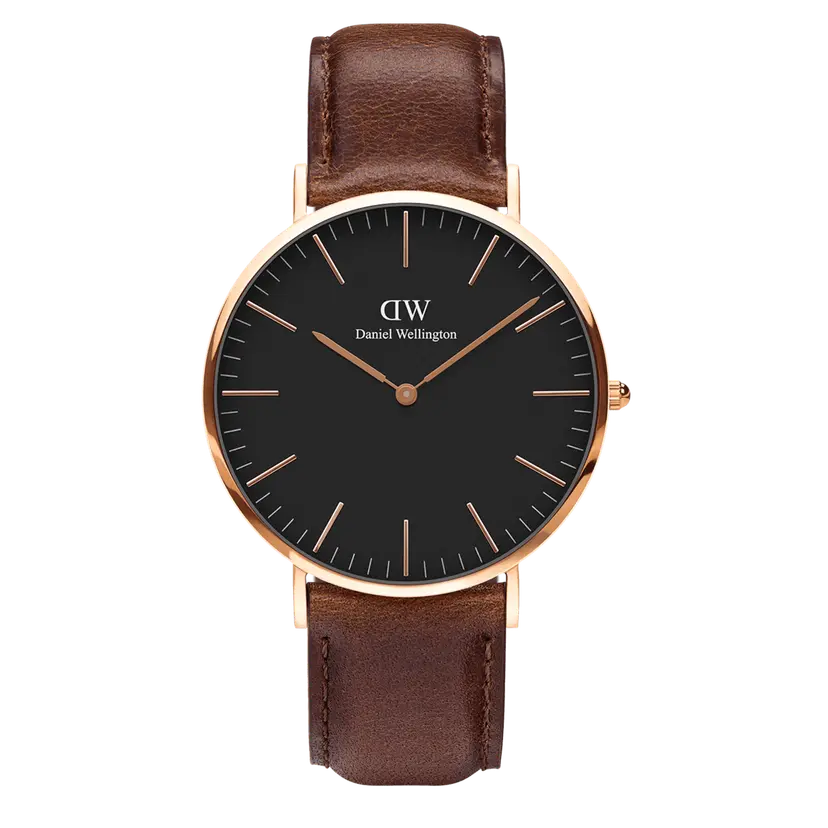 Daniel Wellington Rose Gold 40mm Watch Classic Bristol Black | DW