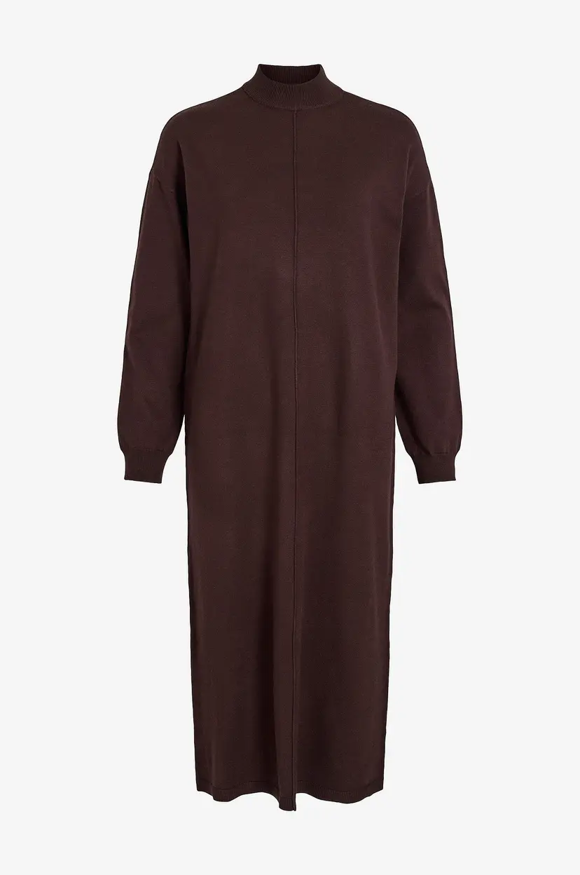 Vila Kjole viAmanda L/s Long Knit Dress - Brun