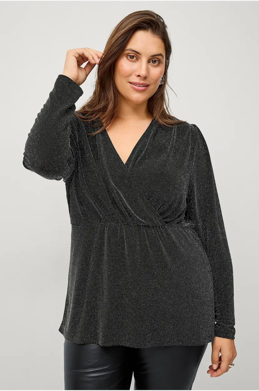 Ellos Plus collection Topp med omslag - Svart