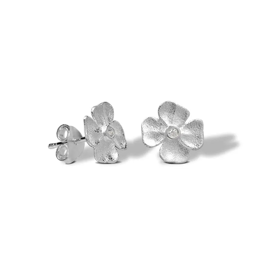 Blossom Blossom Copenhagen - Sølv blomster ørestikker med zikonia sten - 21921710