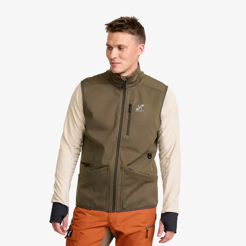 RevolutionRace Responder Softshell Vest Herre Light Moss Gray