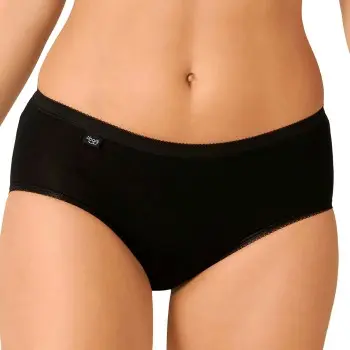 Sloggi Sloggi Truser 2P Basic Plus Midi Briefs Svart bomull 38 Dame