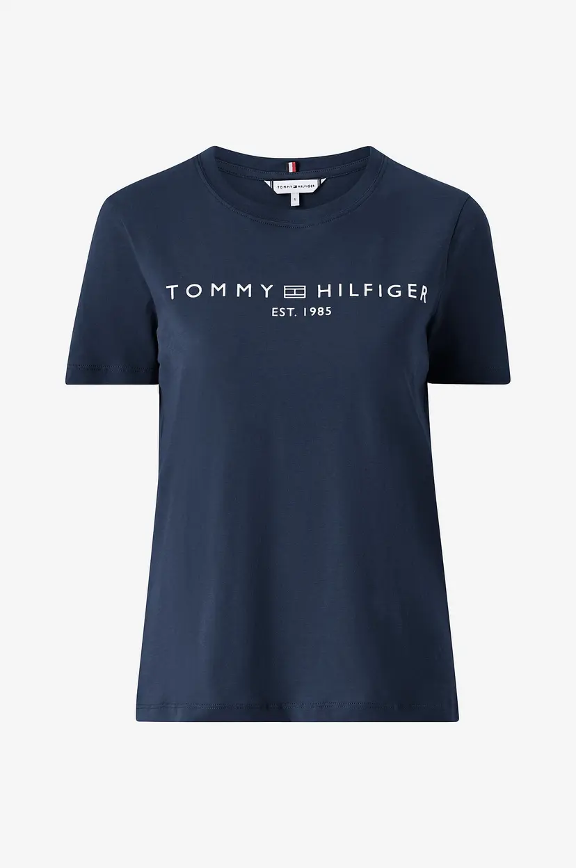 Tommy Hilfiger Topp Reg Corp Logo C-nk SS - Blå