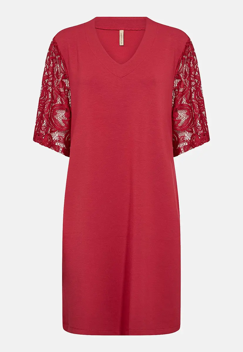 Soyaconcept Supermyk Jersey-kjole med blondeerme