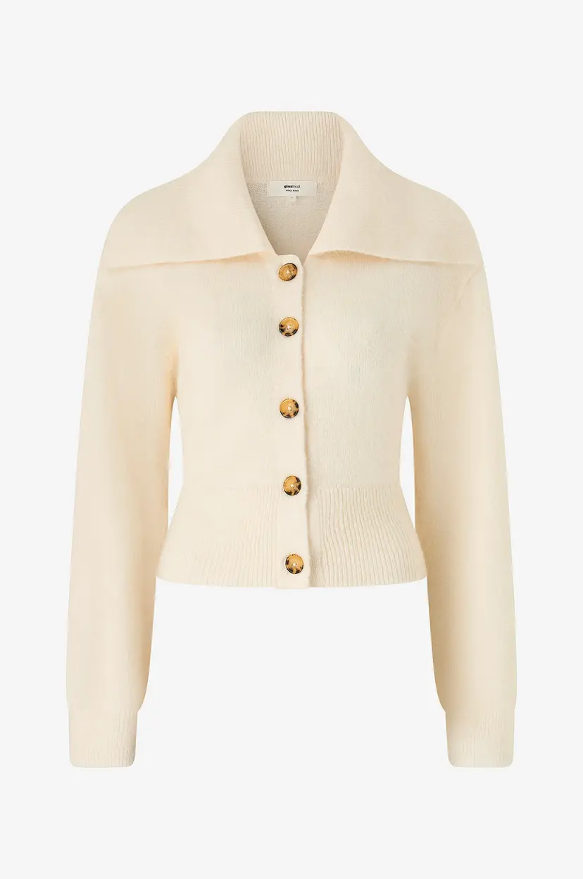 Gina Tricot Kardigan Ribbed Waist Knitted Cardigan - Natur