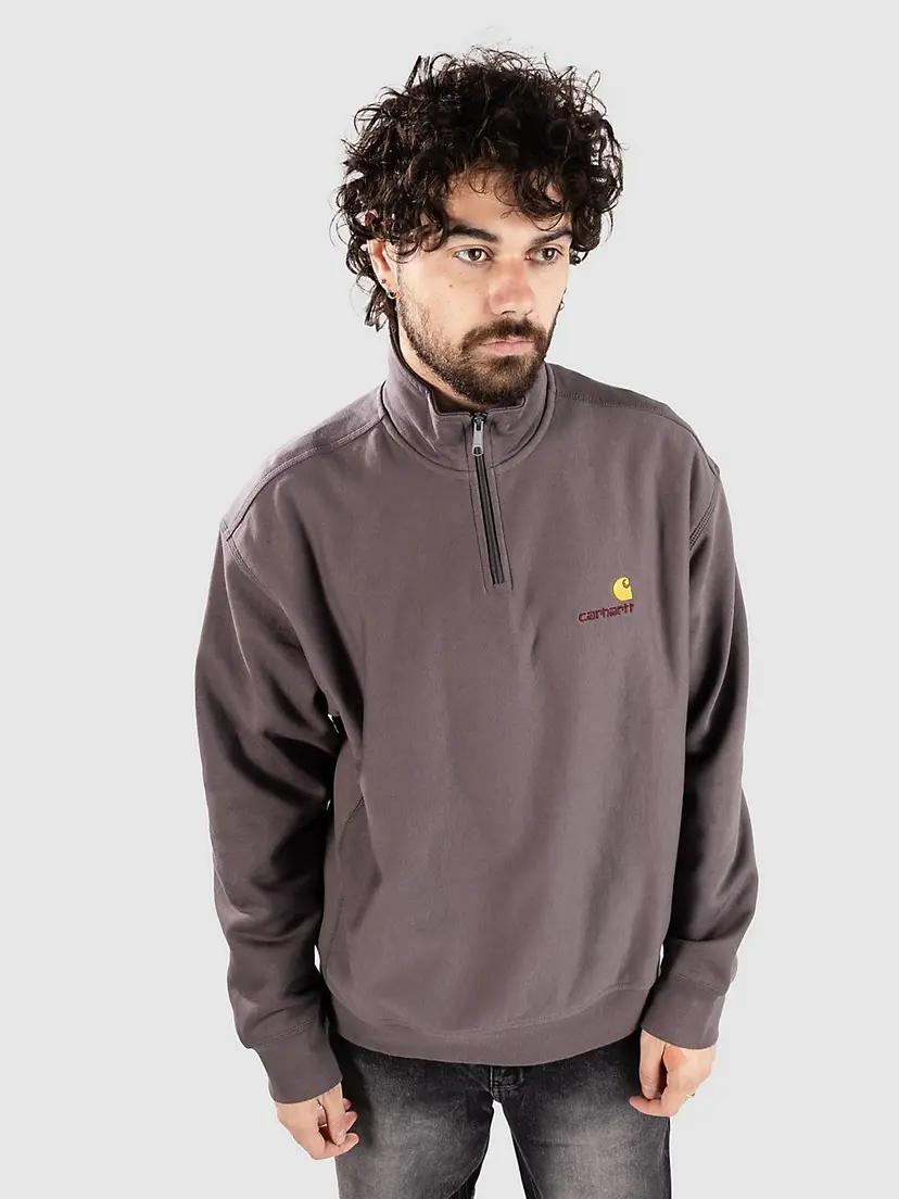 Carhartt Wip Carhartt WIP Half Zip American Script Half-Zip Genser grå