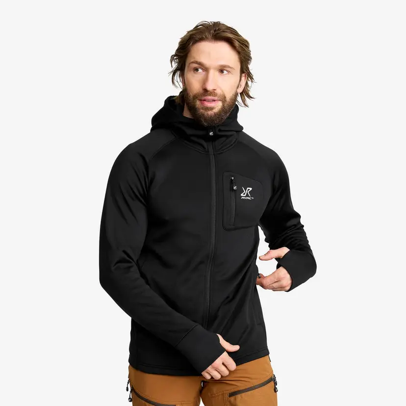 RevolutionRace Evolution Stretch Fleece Hoodie Herre Black