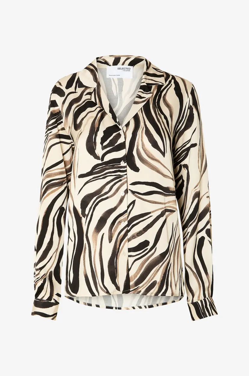 Selected Women Skjorte slfAlana-aronia LS Satin Shirt - Svart