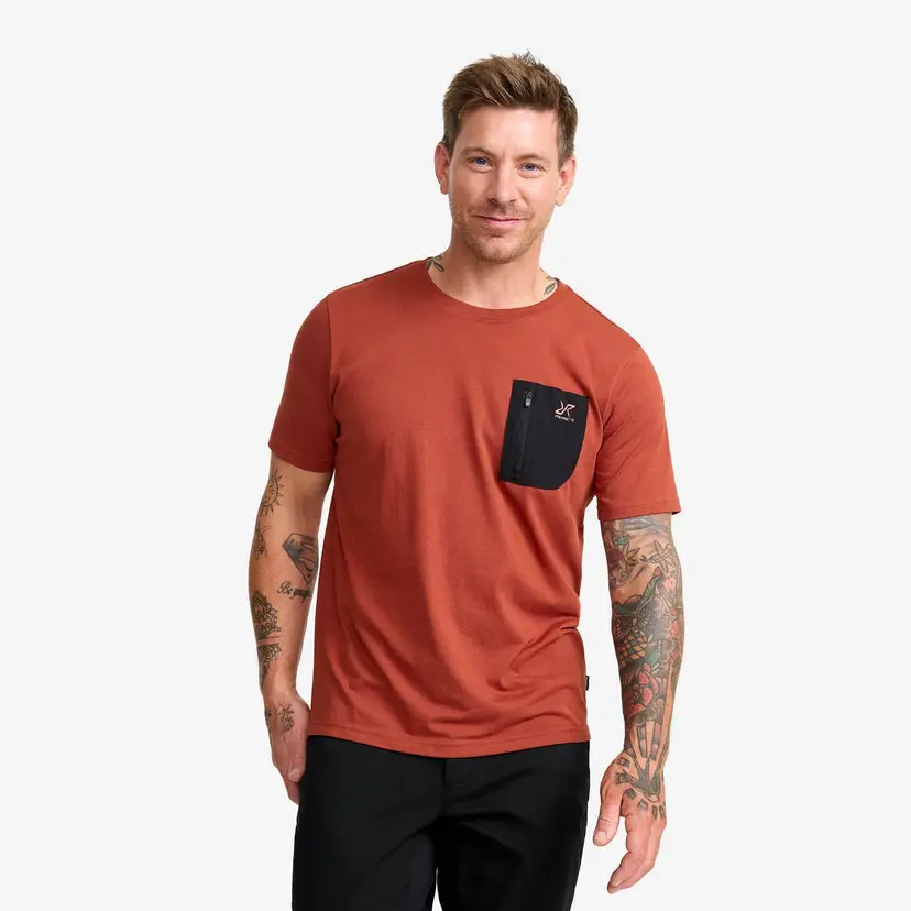 RevolutionRace Easy Pocket T-shirt Herre Rusty Orange