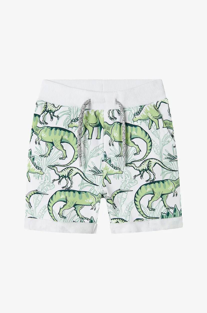 NAME IT Sweatshorts nmmVermo Aop Long Swe Shorts Unb - Hvit