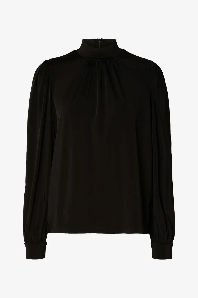 Selected Women Topp slfSaya LS High Neck Top - Svart