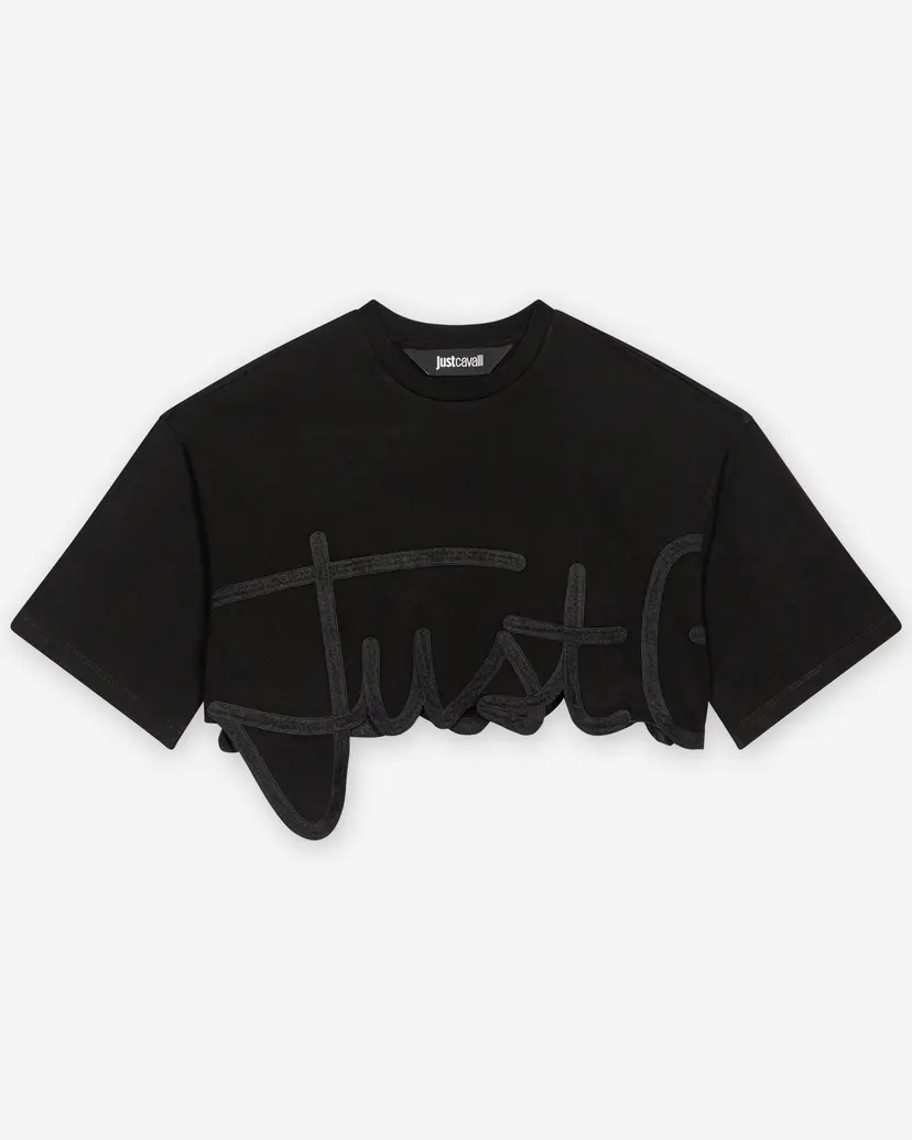 Just Cavalli Just Cavalli CR Logo Sign Black T-shirt