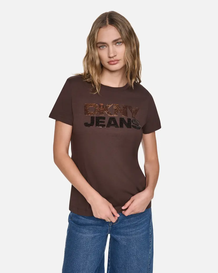 DKNY Jeans DKNY Jeans DJ6T1846 Brown T-shirt