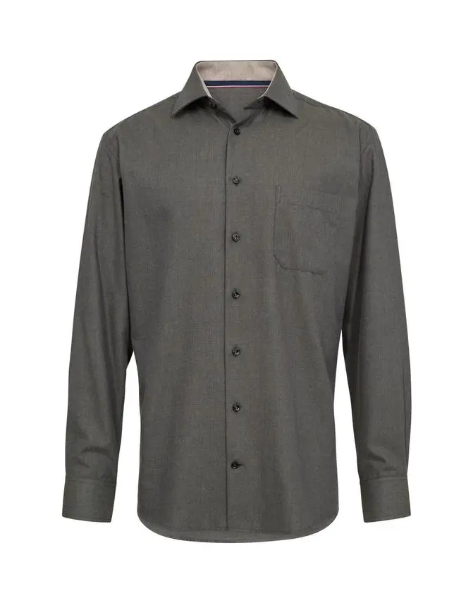 Black Blue Mens shirt l/s regular fit