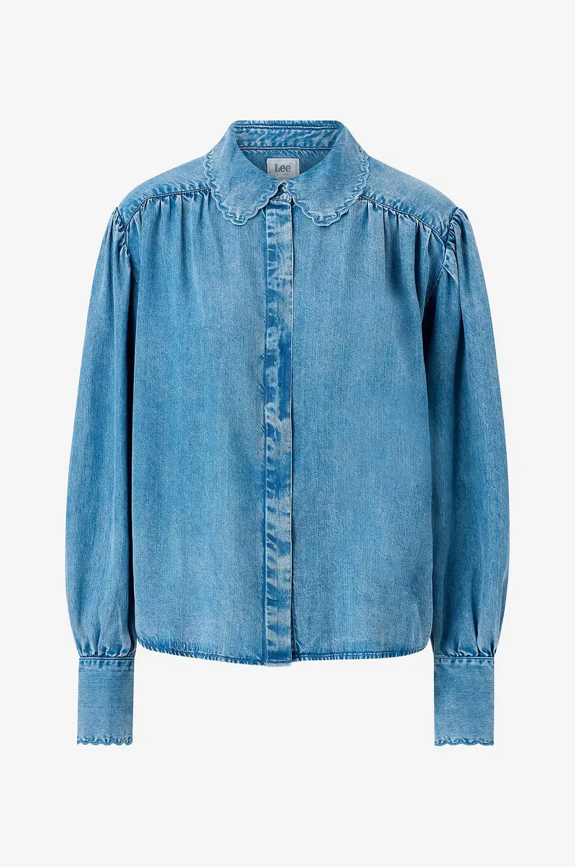 Lee Denimskjorte Statement Collar - Blå