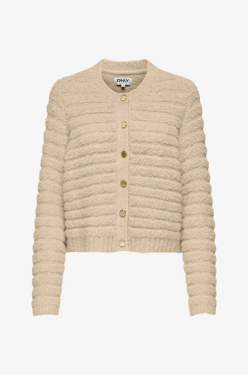 ONLY Kardigan onlAndrea Life LS O-neck - Beige