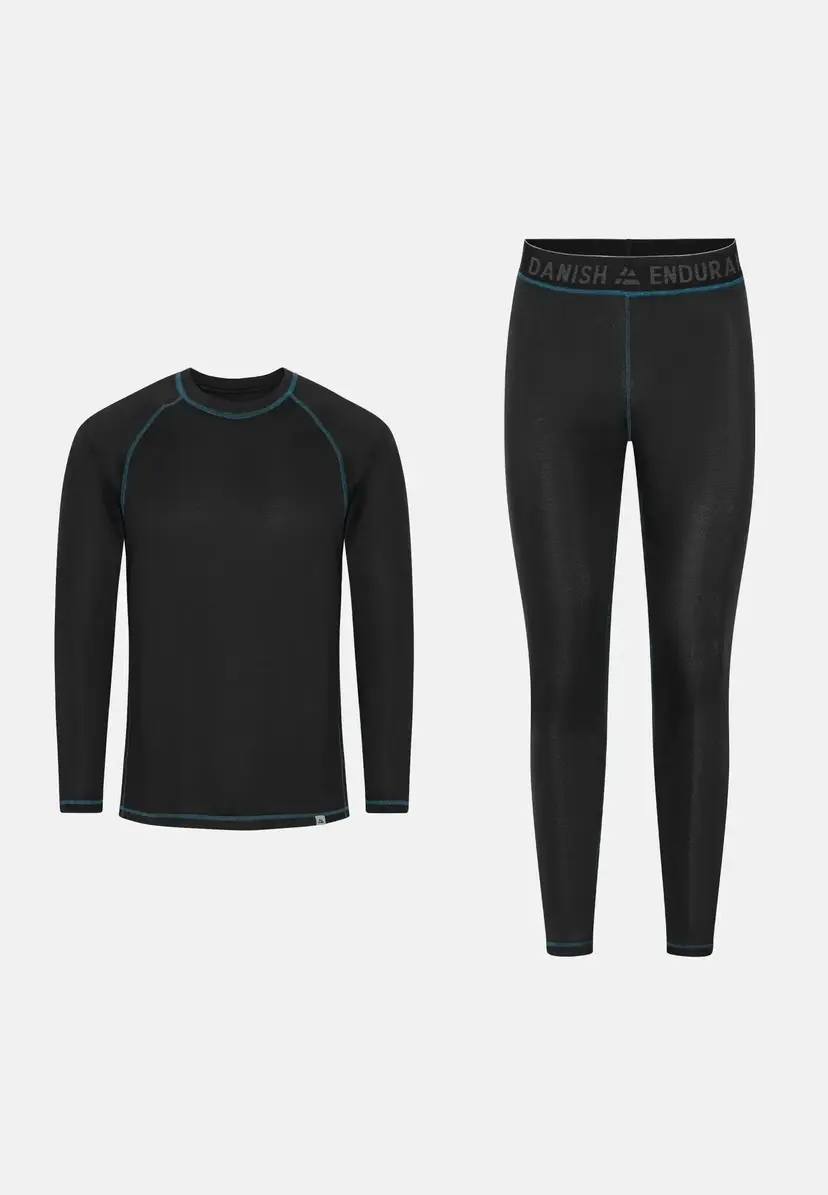 DANISH ENDURANCE DANISH ENDURANCE THERMAL SKIUNDERTØJ, Sort/Blå, S