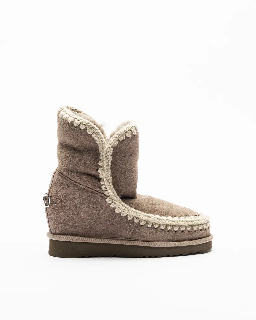 Mou Mou Inner wedge short Taupe Wedge boots