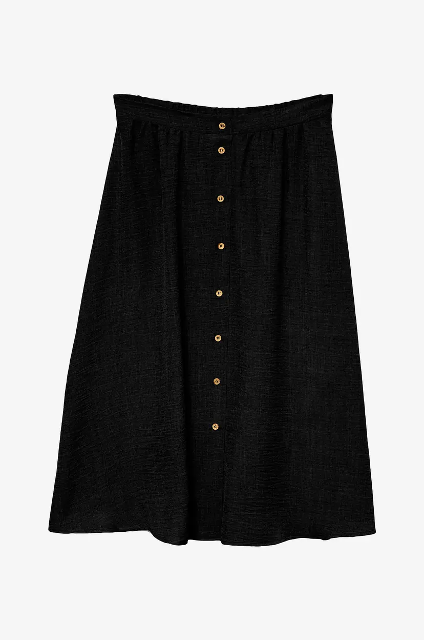 Vero Moda Skjørt vmMelaney HW Button Calf Wvn - Svart