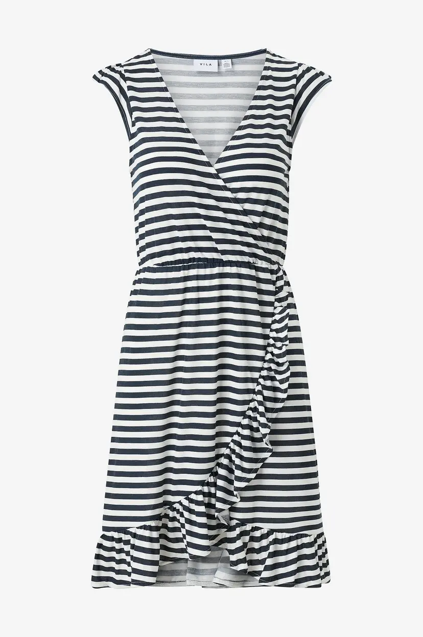 Vila Kjole viMooney S/S Wrap Flounce Dress - Blå