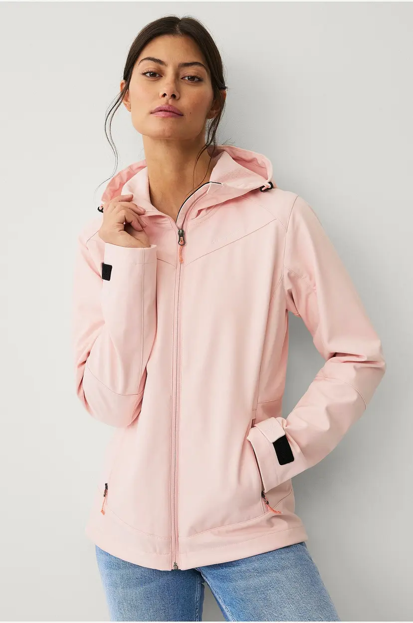 Áhkká Jakke Softshell Jacket With Hood - Rosa