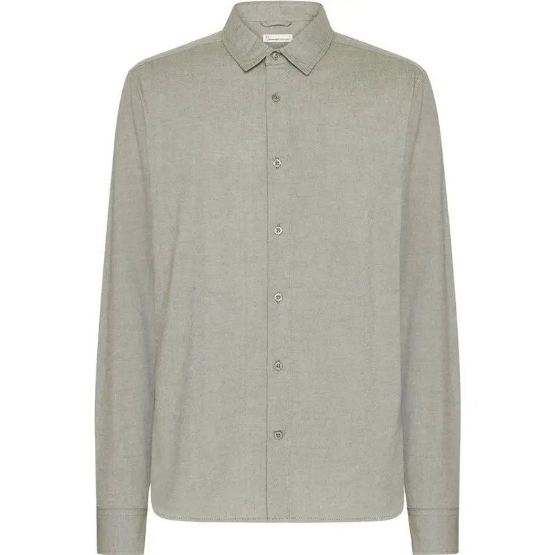 KnowledgeCotton Apparel KnowledgeCotton Apparel Regular Fit Light Twill Shirt Burned Olive