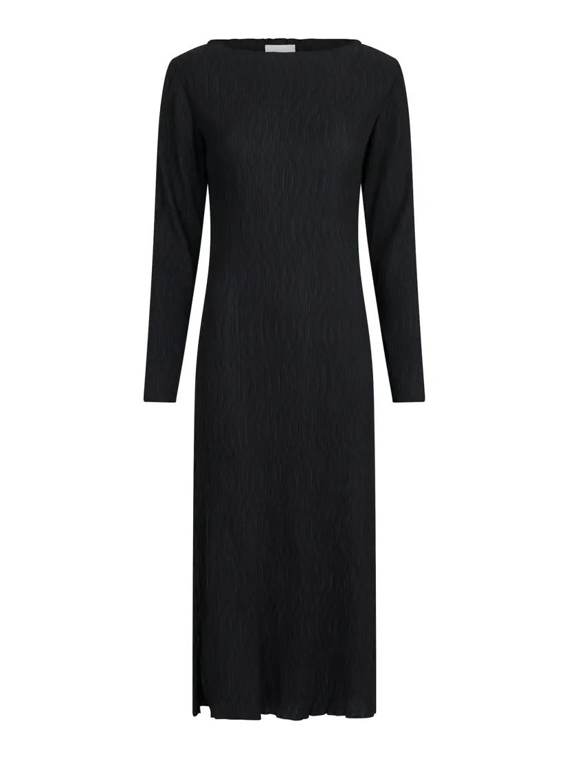 Neo Noir Janine Solid Plisse Dress