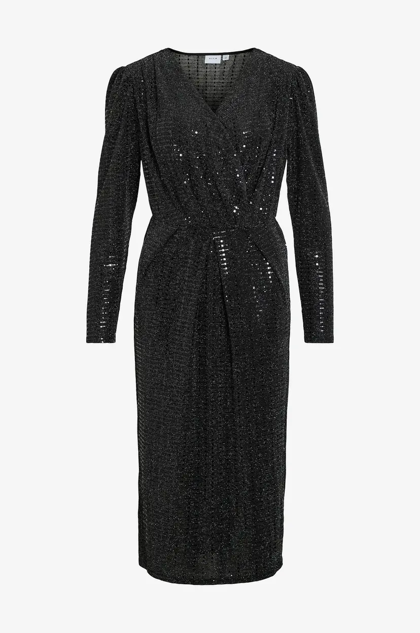 Vila Kjole viFeste L/S Midi Dress - Svart