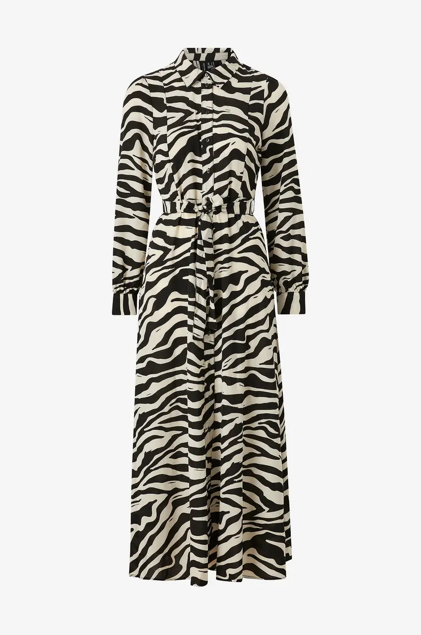 Vero Moda Maxikjole vmShilah Naja LS Long Shirt Dress - Beige