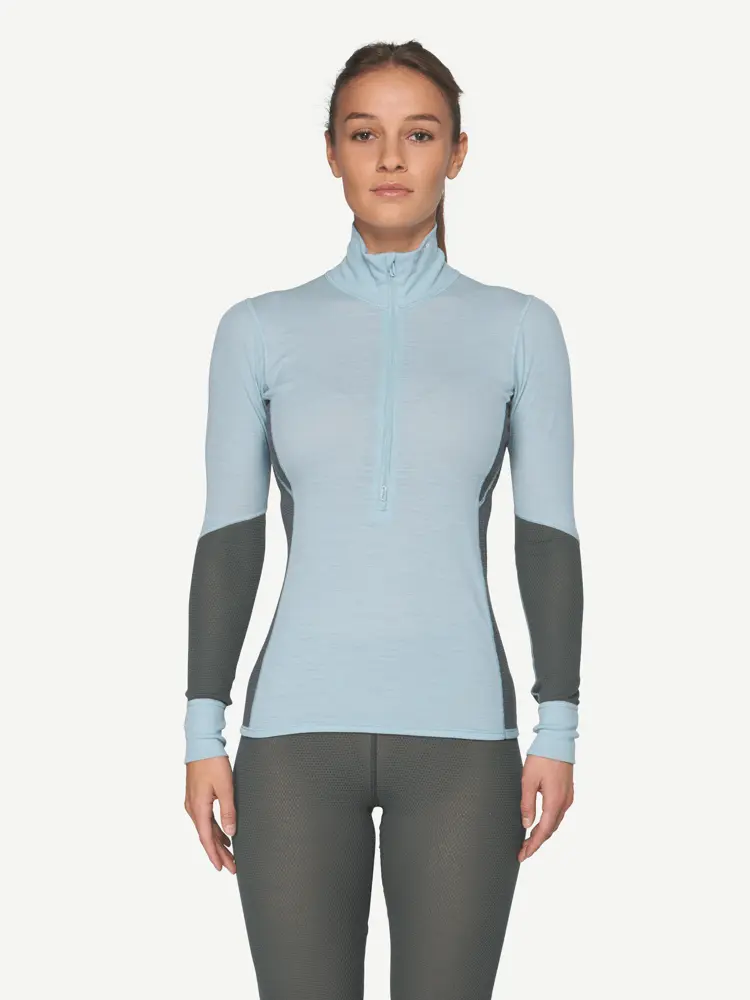 Devold Devold - Wool Mesh 190 Zip Neck Dame - Large - Blå