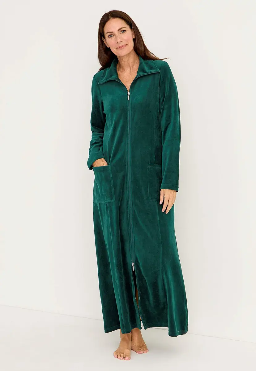 Cellbes of Sweden Lang morgenkåpe i velour Wilma