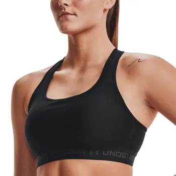 Under Armour Under Armour BH Mid Crossback Sport Bra Svart polyester X-Large Dame