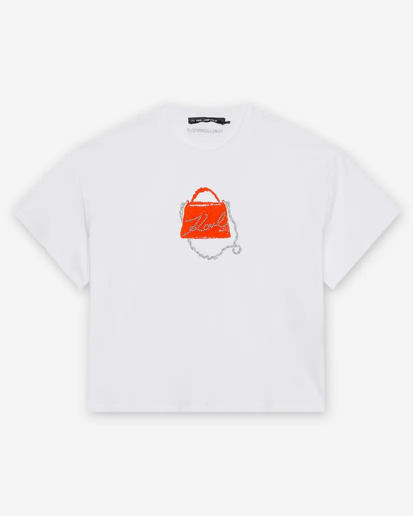 Karl Lagerfeld Karl Lagerfeld Signature Bag White T-shirt