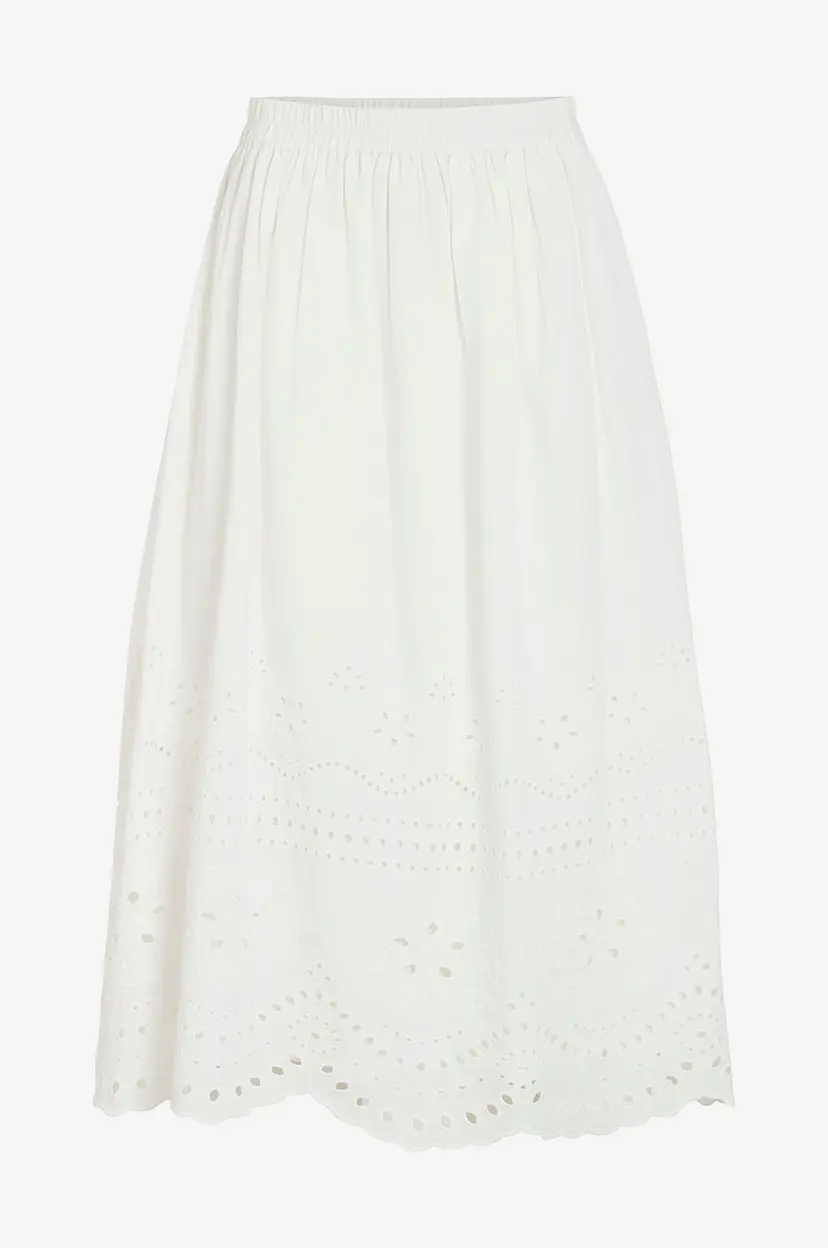 Vila Skjørt viMette HW Midi Skirt - Hvit
