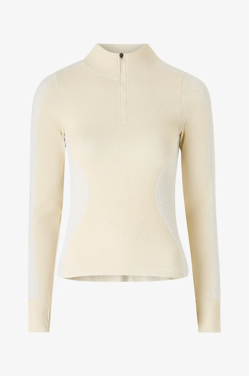Drop of Mindfulness Treningstrøye Seamless Half Zip Base Layer - Hvit
