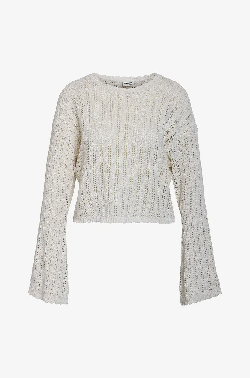 Noisy May Curve Genser nmLaika L/S O-neck MG Knit Fwd - Beige