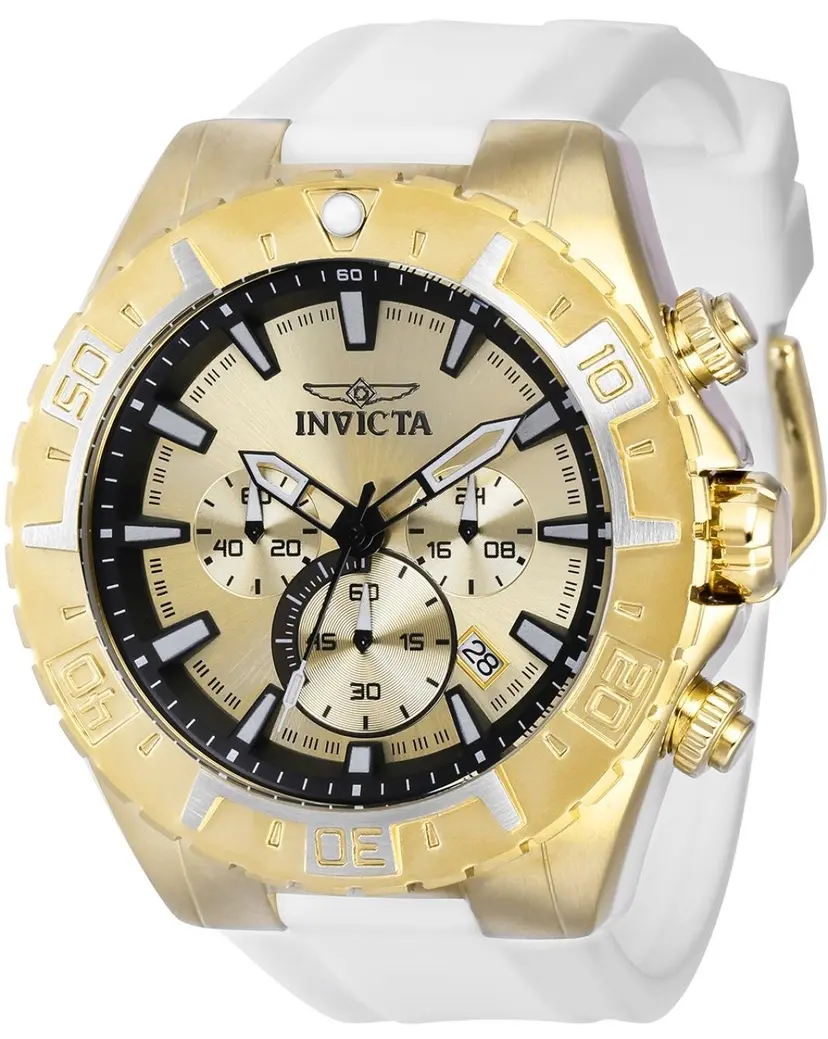 Invicta Invicta Herreklokke 37636 Aviator Gullfarget/Gummi Ø49 mm
