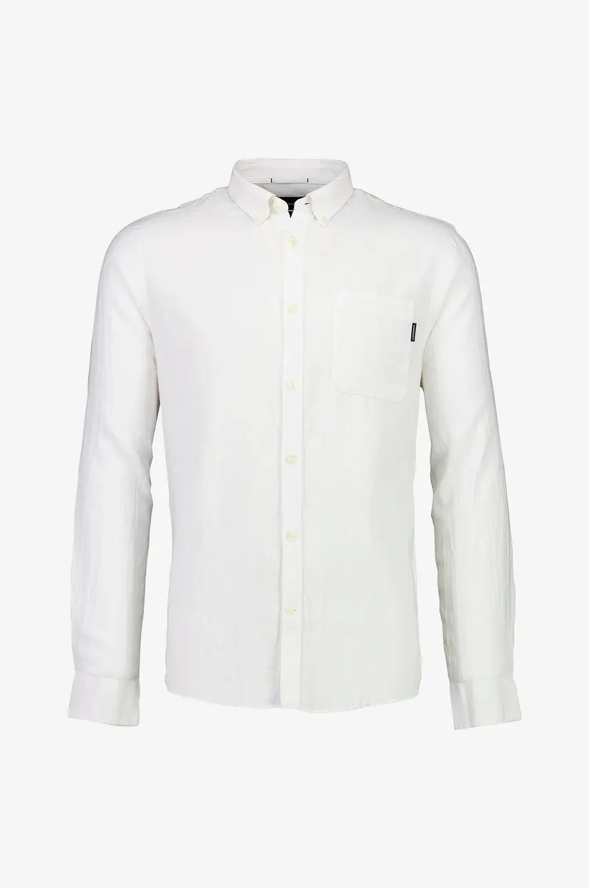 Lindbergh Skjorte Cotton/linen Shirt L/ - Hvit