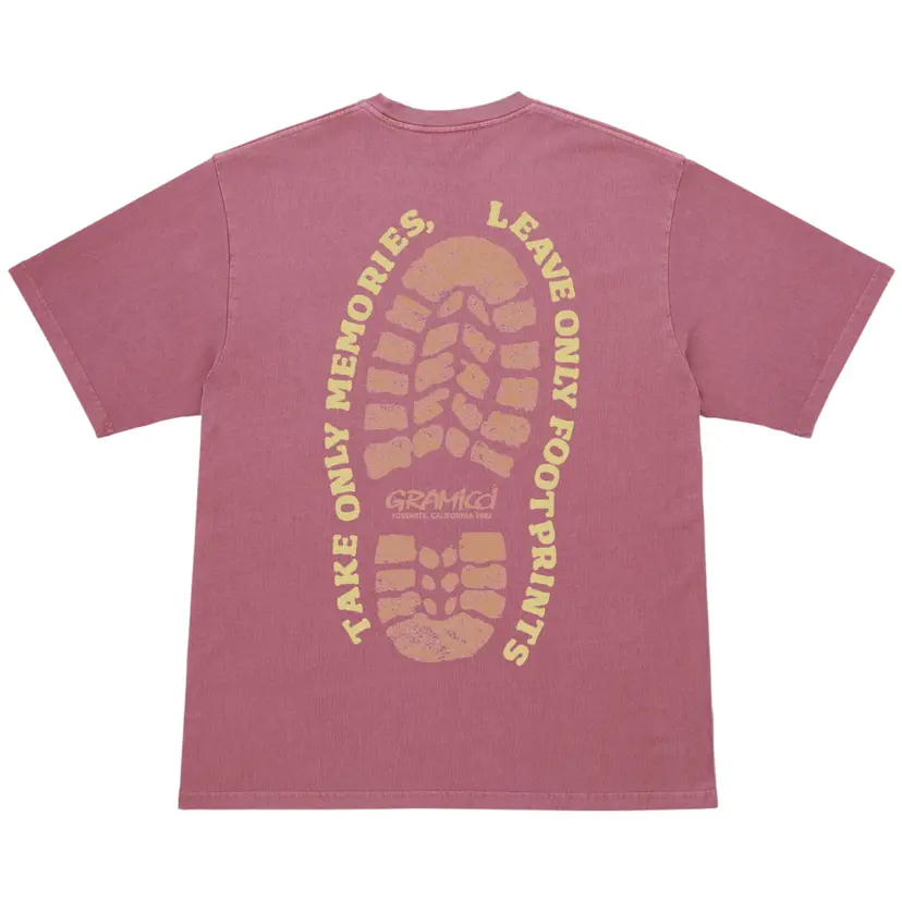 Gramicci Gramicci Footprints Tee Pigment Dyed Red Pigment