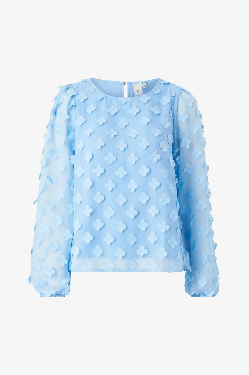 Y.A.S Bluse yasRosella LS Top - Blå