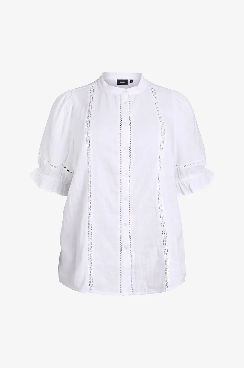 Zizzi Bluse vViva 1/2 - Hvit