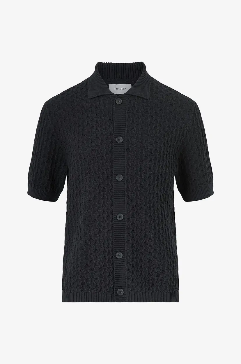 Les Deux Skjorte Gespertus SS Knit Shirt - Svart
