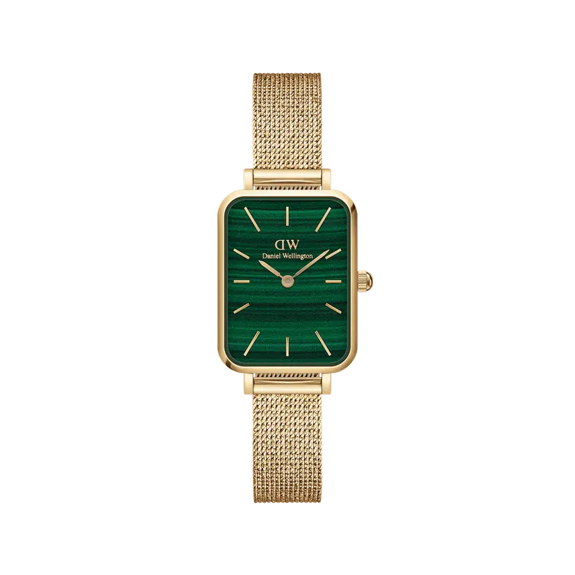 Daniel Wellington Gold 20x26mm Watch Quadro Pressed Evergold Green | DW