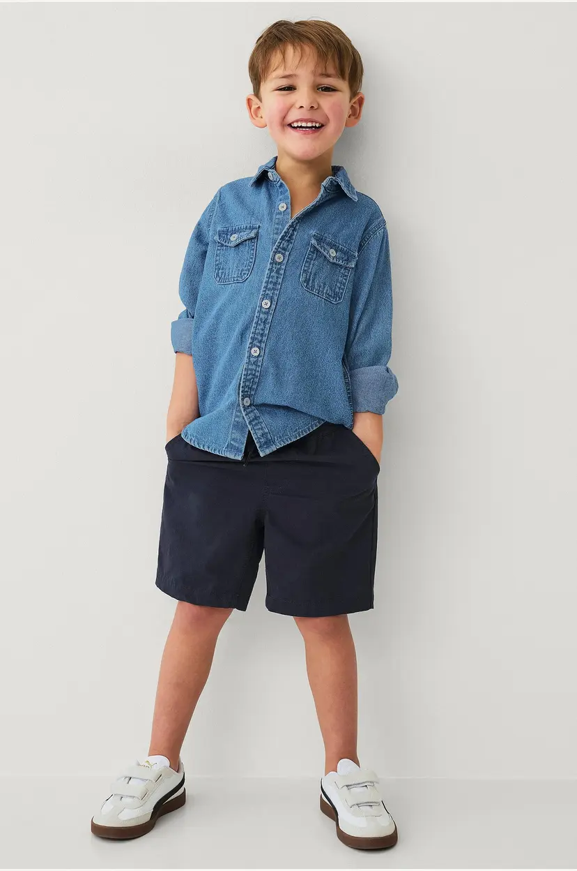 Ellos Collection Shorts i bomullstwill - Blå