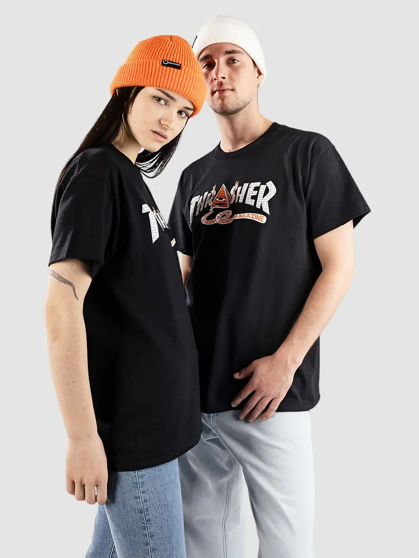 Thrasher Thrasher X Toy Machine Pyramid T-skjorte svart