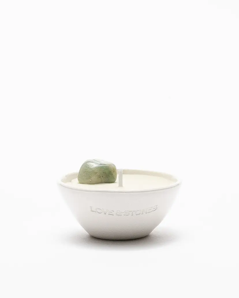 Love & Stones Love & Stones MANIFEST Mini Crystal Candle White Candle