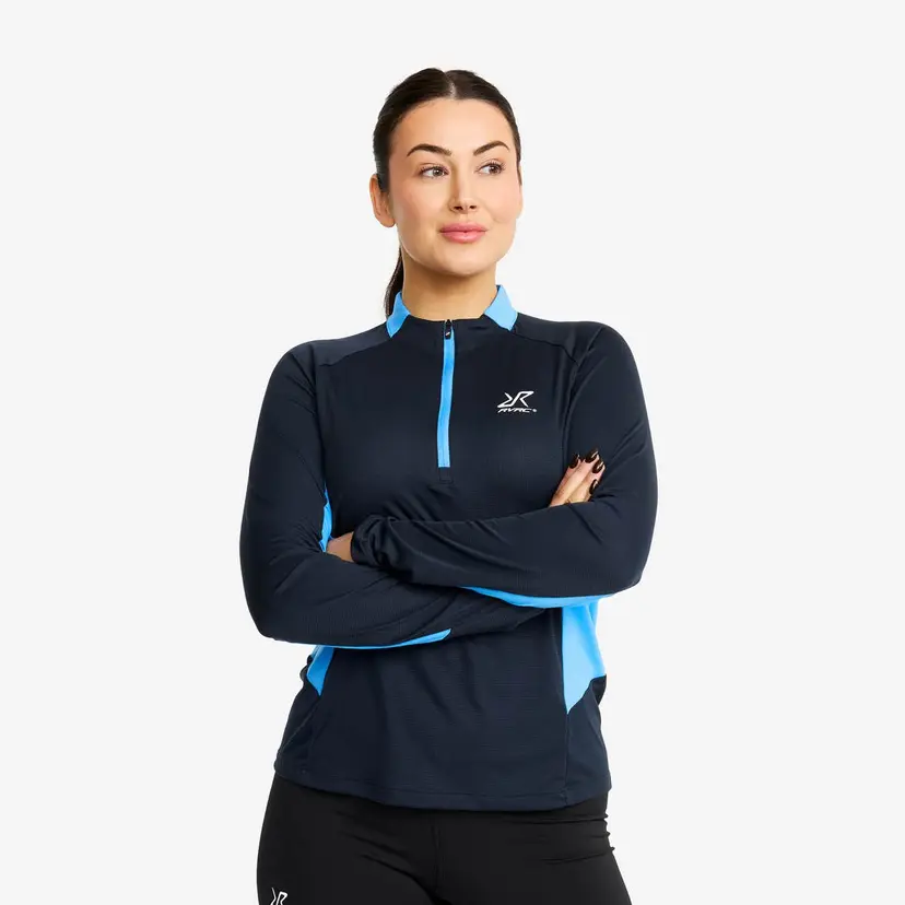 RevolutionRace Force Light Half-zip Top Dame Navy/Azure Blue