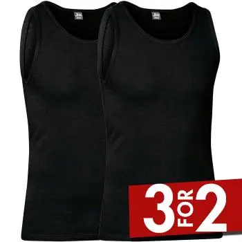 JBS of Denmark JBS 2P Organic Cotton Tank Top Svart økologisk bomull Large Herre